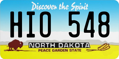 ND license plate HIO548
