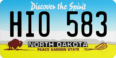 ND license plate HIO583