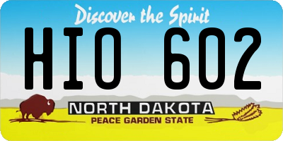 ND license plate HIO602