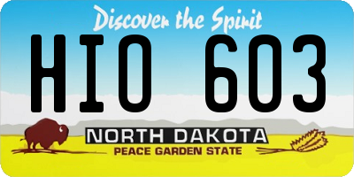 ND license plate HIO603