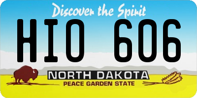 ND license plate HIO606