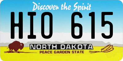 ND license plate HIO615