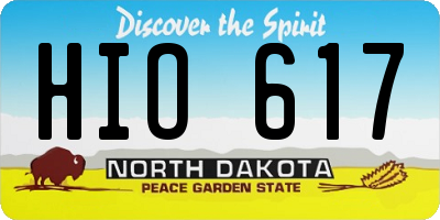 ND license plate HIO617