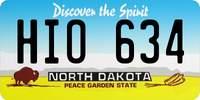 ND license plate HIO634