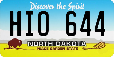 ND license plate HIO644