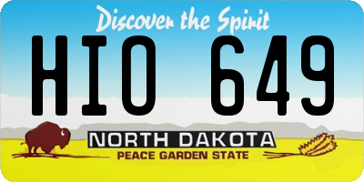 ND license plate HIO649