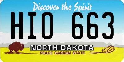 ND license plate HIO663