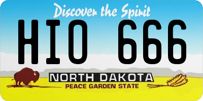 ND license plate HIO666