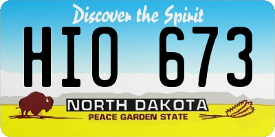 ND license plate HIO673
