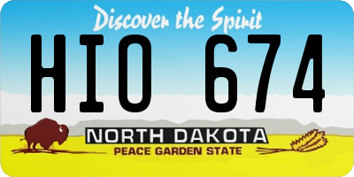 ND license plate HIO674