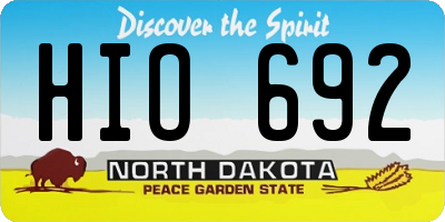 ND license plate HIO692