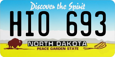 ND license plate HIO693