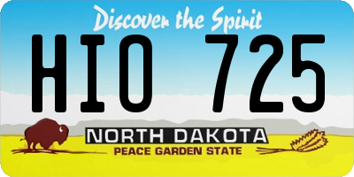 ND license plate HIO725