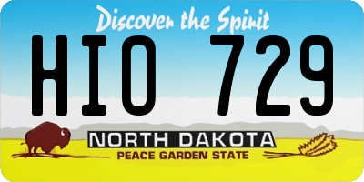 ND license plate HIO729