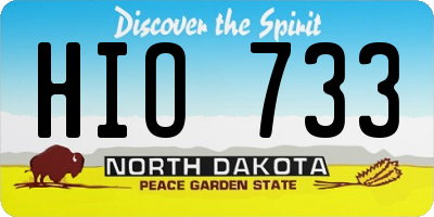 ND license plate HIO733