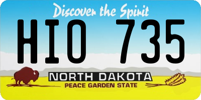 ND license plate HIO735