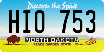 ND license plate HIO753
