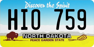 ND license plate HIO759