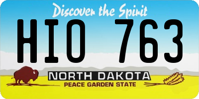 ND license plate HIO763