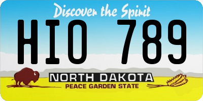 ND license plate HIO789