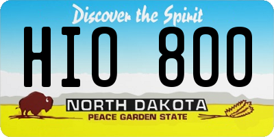 ND license plate HIO800