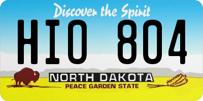 ND license plate HIO804