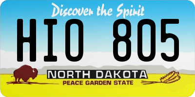 ND license plate HIO805