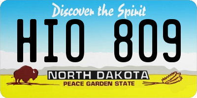 ND license plate HIO809