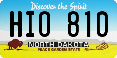 ND license plate HIO810