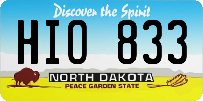 ND license plate HIO833