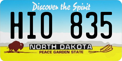 ND license plate HIO835