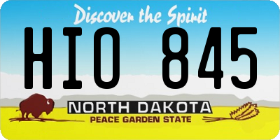 ND license plate HIO845
