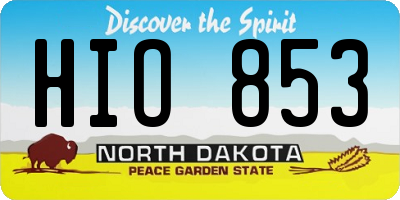 ND license plate HIO853