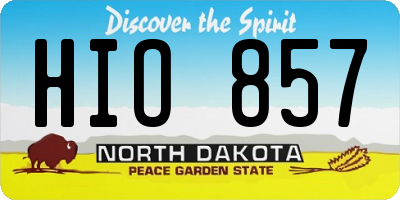 ND license plate HIO857