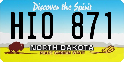 ND license plate HIO871