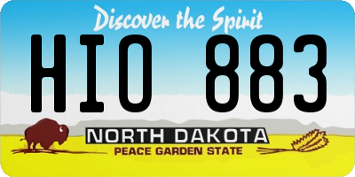 ND license plate HIO883