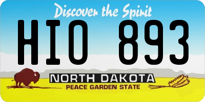 ND license plate HIO893