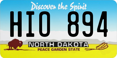 ND license plate HIO894