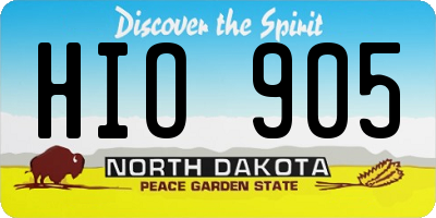 ND license plate HIO905