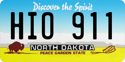 ND license plate HIO911