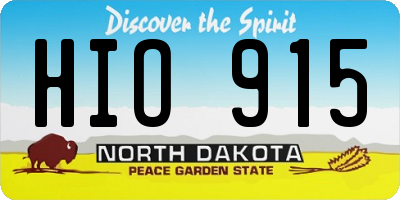 ND license plate HIO915
