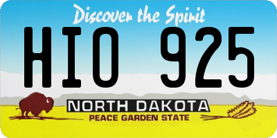 ND license plate HIO925