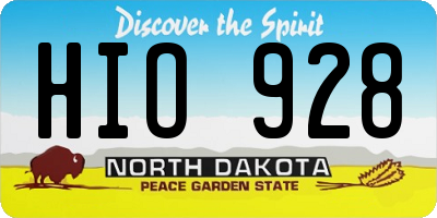 ND license plate HIO928