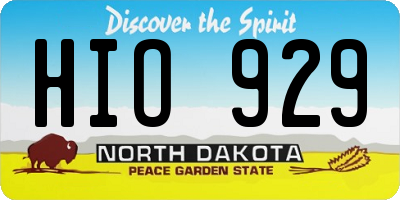 ND license plate HIO929