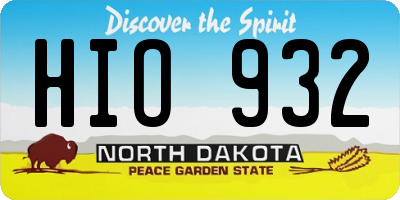 ND license plate HIO932