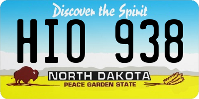ND license plate HIO938