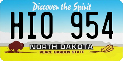 ND license plate HIO954