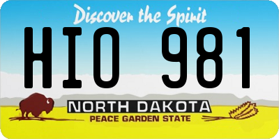 ND license plate HIO981