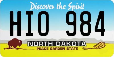 ND license plate HIO984