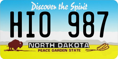 ND license plate HIO987